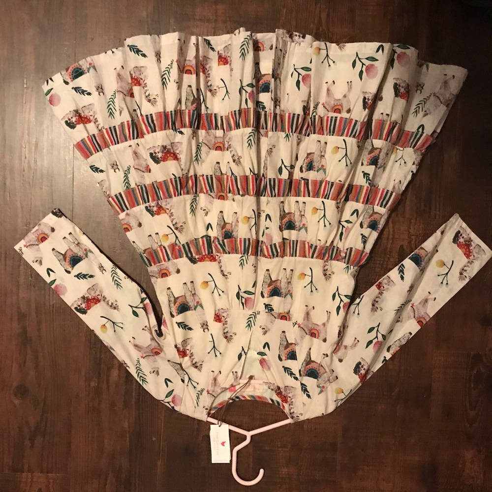 Pink chicken llama dress Sz 5 brand new